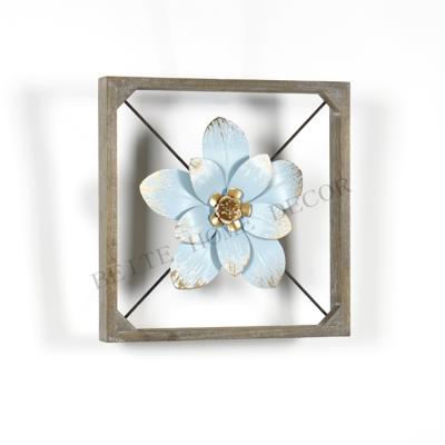 China Home Furniture Handmade Art Decor Metal Flower Wall Frame For Living Room Decoration for sale