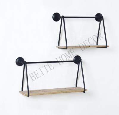 China Popular Morden And Nordic Black Wood Floating Fashion Shelf Wall Frame for sale