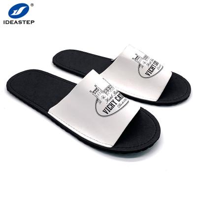 中国 Ideastep EVA Disposable Women's Slippers with Logo Custom Slides Slippers for Women 販売のため