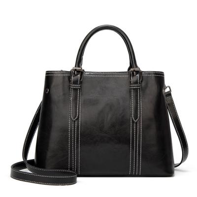 China ENGLAND STYLE New Style Large Capacity Oil Tote Ladies Shoulder Bags Women Handbags Leather for sale