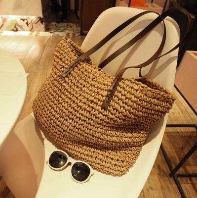 China Straw Bag Woven Bag New Fashion Beach Bag Travel Vacation Wild Handbag for sale