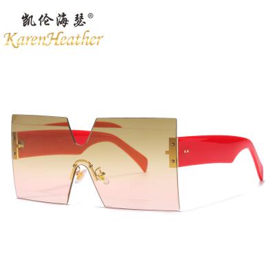 China New fashion sunglasses frameless plain sunglasses European and American personalized square sunglasses of the frame of men and women of sunglasses large for sale