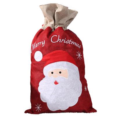 China Fashion Wholesale Christmas Decorations Canvas Gift Bag Creative Apple Tote Gift Bag for sale