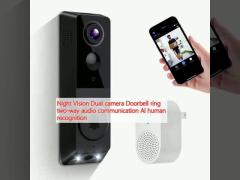 Night Vision Dual camera Doorbell ring two-way audio communication AI human recognition