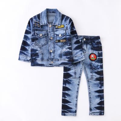 China Custom Light Weight Denim Boys Brand Trend Custom Made Children's Suit Wholesale Cowboy Costume Long Sleeve Jeans for sale