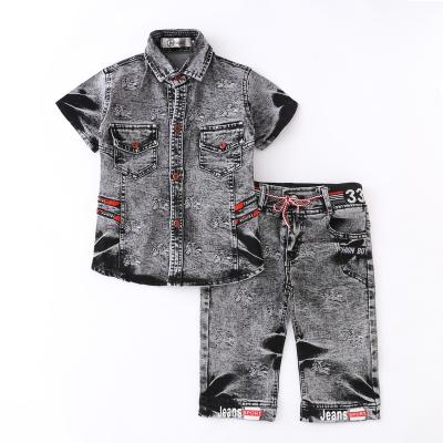 China Cowboy Costume Short Sleeve Denim Suit For Kids Fashion Comfortable Quality Soft Summer for sale