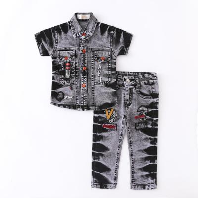 China Cowboy costume summer short sleeve denim costumes for kids are hot trend comfort products are cheap and good quality for sale