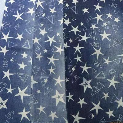 China Breathable 4OZ Printed Denim Patterns Singles Cotton Denim for sale