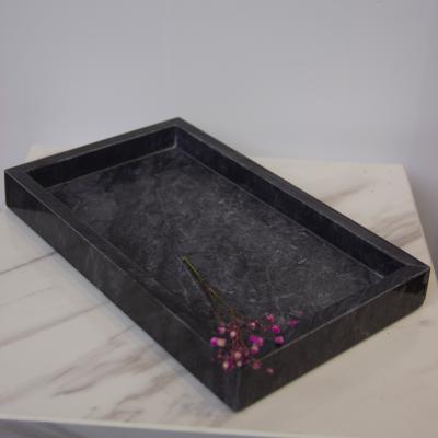 China Natural Serving Tray Soap Base Interior Decoration Square Tray Stone Marble Bathroom Bottle for sale