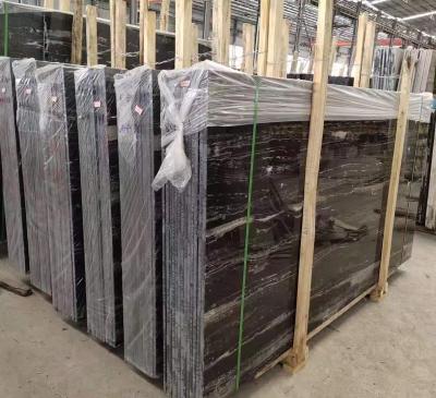 China Modern Natural Stone Slab China Dragon Marble Black Silver Marble Slabs for sale