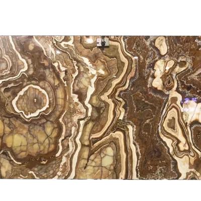 China Modern Factory Price Polished Tiger Onyx Slabs Exterior Natural Stone Slabs Background Wall Tiles for sale