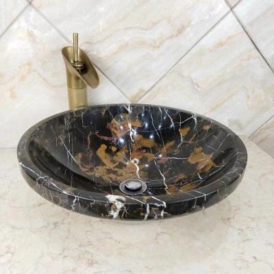 China Modern Black Marble With Gold Veins And Bathroom Gold Freestanding Sink Kitchen Top for sale