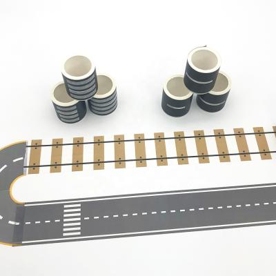 China Waterproof Recyclable Wider Traffic Road Washi Railway Tape For Kids Toy Car Play for sale