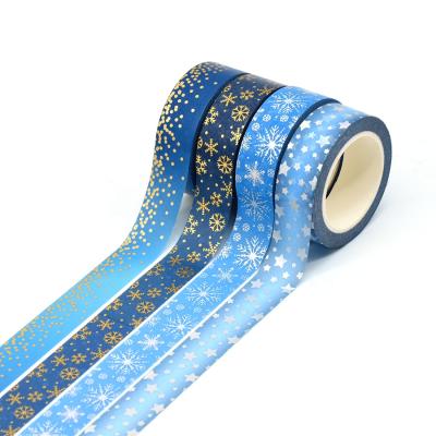 China Diy Waterproof Traveler And Floral Design Japanese Gold Foil Flowers Design Custom Washi Tape for sale