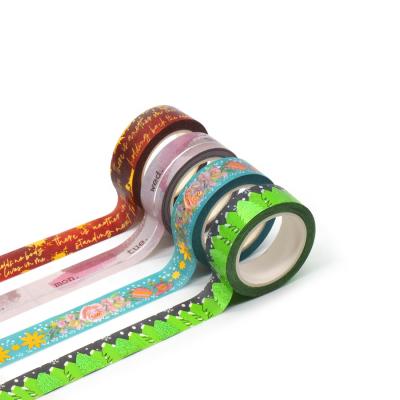 China Silver Foil Waterproof Sea Washi Masking Scrapbooking Self Adhesive Paper Single Side Washi Tape for sale