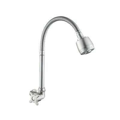 China New Model Thermostatic Faucets Nickel Brushed Kitchen Sink Flexible Wall Mounted Water Faucet With Handle for sale