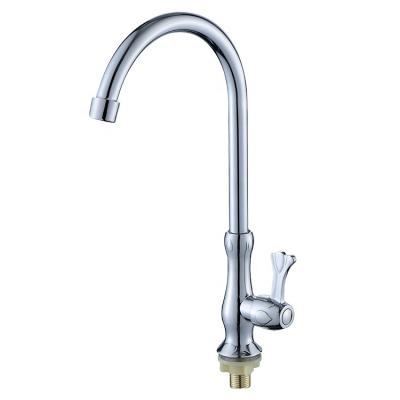 China New Design Jooka Faucets Zinc Chrome Thermostatic Gooseneck Single Sink Kitchen Sink Flexible Single Cold Faucet for sale