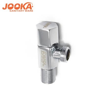 China Toilet Chormed Brass Coil Six Edge Handwheel 90 Degree Angle Valve for sale