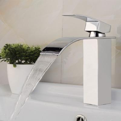 China The Ultimate Polished Thermostatic Faucets Bathroom Sink Basin Waterfall Mixer Tap Taps Single Lever for sale