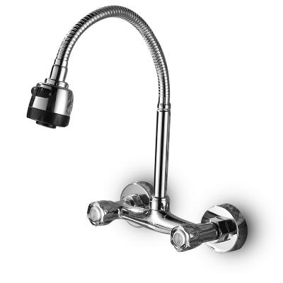 China Popular Thermostatic Faucets China Chrome Finished Wall Mounted Kitchen Mixer Taps for sale