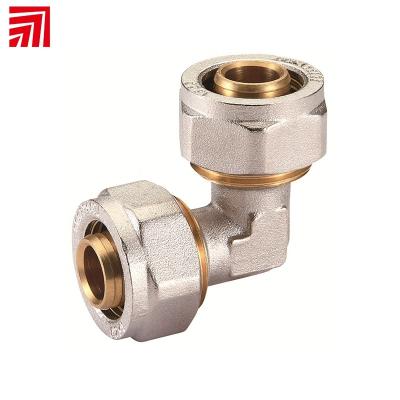 China Brass Pipe Connecting / Elbow Fittings Elbow Brass Fittings Professional 1/2 Inch EqualTee To Plumb Compression Pex Brass Brass Fitting for sale