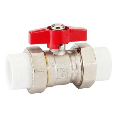 China T424 double general ppr ball valve joint for boiler pipe for sale