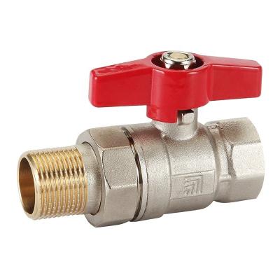 China General Forged Brass Male Female Ball Valve Threads With Nickel Plating And Aluminum Handle For Water Pipes for sale