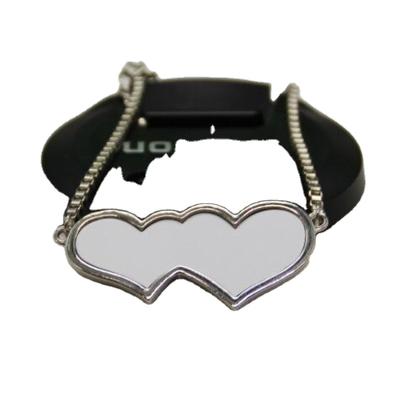 China CLASSIC Fashion Heart Shape DIY Printing Custom Heat Transfer Photo Hand Chain For Sublimation Masks Bracelet Lady Gift for sale