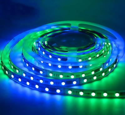 China Addressable LANDSCAPE DC24V DMX512 Digital Pixel RGB Led Flexible Stripes DMX512 60LEDS / 10pixels /M UCS512 LED Strip for sale