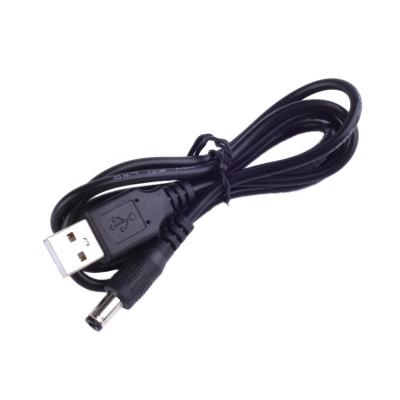 China Telecommunication Free Sample USB A Male To DC Barrel Plug USB Cable 5.5 mm / 2.1 mm 5 Volt DC Barrel Jack Power Cable for sale