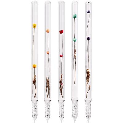 China office & Handmade School Pen MOONMAN Flower Garden Crystal Glass Dip Pen Color Ink Test Color Painting For Adult Students Art Pen Made In China for sale