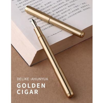 China All-copper cigar Delike-HUNYUAN style calligraphy adult writing pen student art classic Ming-tip gold point small made in China for sale