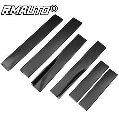 China Universal Sports 6pcs 2m/2.2m Car Side Skirts Drift Extenders Splitters Body Apron Lip For BMW For Benz For Audi Carbon Look /Black for sale