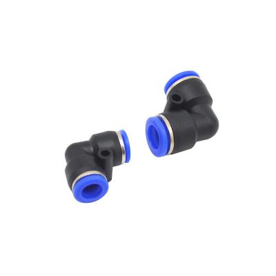 China Blue Cap PV Series 90 Degree Elbow Fitting Pneumatic Fitting Union Elbow Plastic Pneumatic Fitting for sale