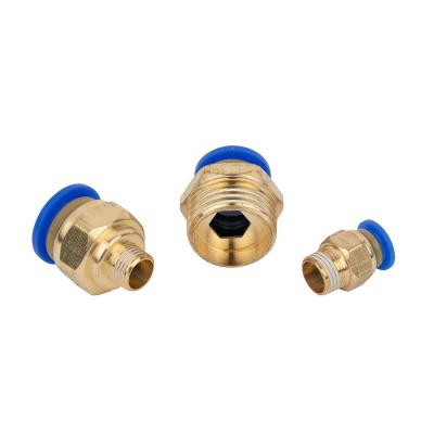 China Pc Model Brass Material Push In Fittings For Pneumatic Hose for sale