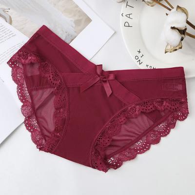 China Breathable Sexy Lace Thin Women's Underwear Panties Briefs For Ladies Mesh Seamless Women's Briefs for sale