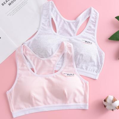 China Antibacterial Growing Bra Cotton Girl Bra Cotton I-back Sponge Protection Girl Antibacterial Growing Bra for sale