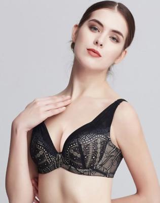 China Seamless Fashionable Lace Seamless Bra Gathered Push Up Bra For Big Breast Women Breathable Underwear To Keep D Shape Sweat C Cup for sale