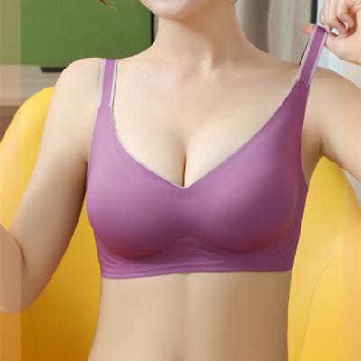 China Breathable Jelly Band Underwear Latex Gradual Change Without Steel Ring Bra Gathers Sports Side One Piece Milk Breathable Underwear for sale