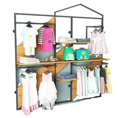 China Durable Clothing display rack display rack floor coat rack on the wall shop wall-mounted high-grade acrylic slatwall shelf for sale