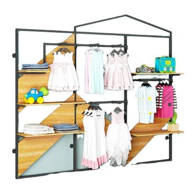 China Durable Small children juvenile clothing display rack display rack floor coat rack on the wall buyers shop shelves display unit for sale