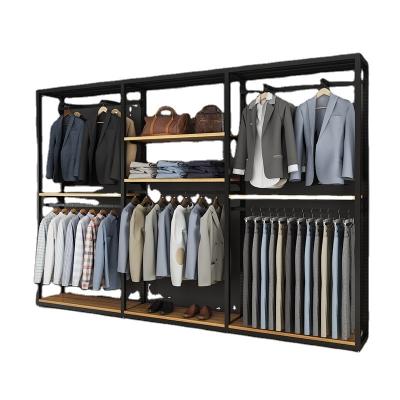 China Detachable Wall display racks men's clothing store display racks clothing store racks shelves double mall store with flooring for sale