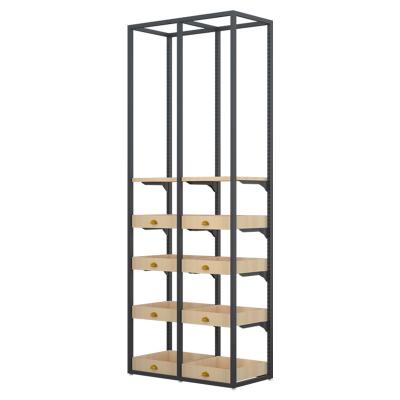 China Durable Showcase display rack iron floor-standing display cabinet mall men's clothing shelves for sale