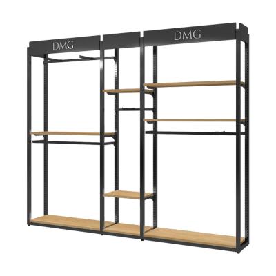 China Durable Boutique customized floor rack simple light luxury clothing store display rack display rack iron fashion for sale