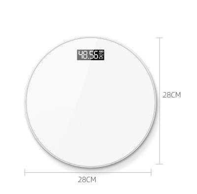 China Cheap Round Bathroom Scales BL-28cm Digital Display Smart Scale Tempered Glass Multi Function 180Kg 396Lb Weighing for sale