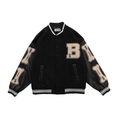 China Viable custom letterman logo jacket mens wool body baseball sleeves varsity jackets leather varsity jacket for men for sale