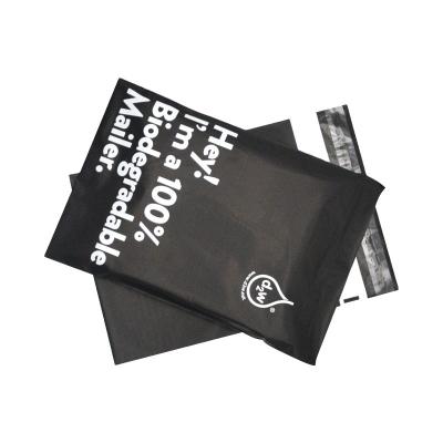 China Low MOQ 100pcs Wholesale Shipping Custom Printed Mailer Compostable Biodegradable Mailing Black Express Mailing Bags For Cloth for sale