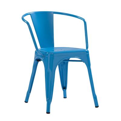 China Popular Stackable Metal Frame Restaurant Dining European Style Metal Dining Chair For Sale for sale