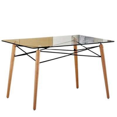 China Italian Mirror Glass Coffee Table (Other) Table Square Adjustable Glass Top Center Wood Design for sale