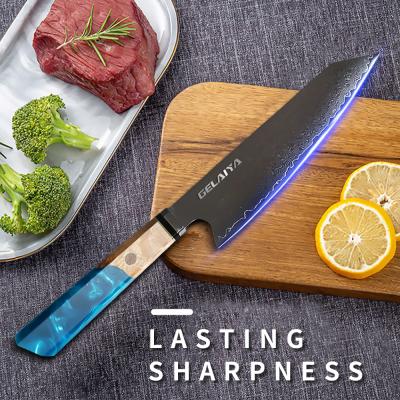 China 8 Inch Viable Professional Japanese Steel Meat Cleaver Damascus Kitchen Kiritsuke Knife for sale